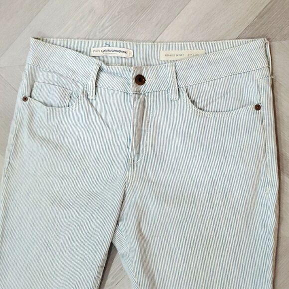 Anthropologie pilcro White/Blue striped mid rise jean, Size 29 - Picture 10 of 10